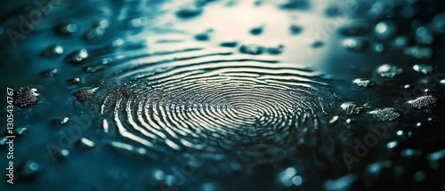 A mesmerizing series of concentric ripples spreads outward over a blue-tinted surface, embodying serenity and the flowing nature of water. photo