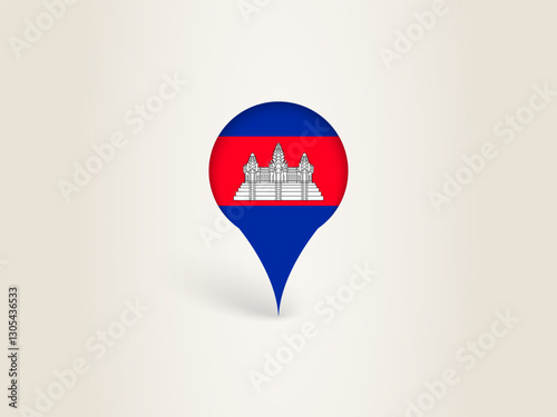 Pin Icon with Cambodia National Flag. Free Download Pin Icon with Cambodia National Flag. - GFXLoad