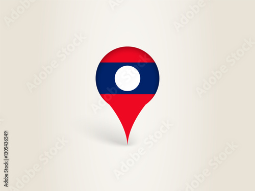 Pin Icon with Laos National Flag. Free Download Pin Icon with Laos National Flag. - GFXLoad