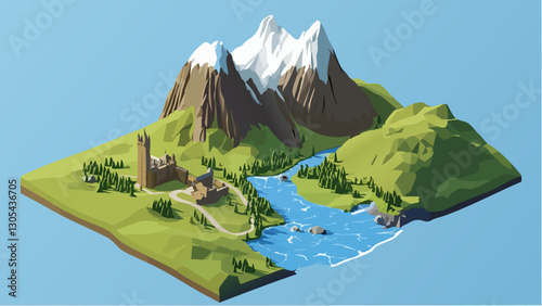Exploring the Scottish Highlands Through Isometric Art