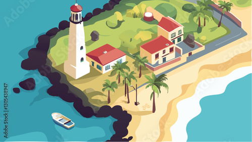 Tenerife’s Stunning Coastal Landscape in Isometric Design