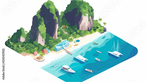 The Beauty of Phuket's Beaches in Isometric Design