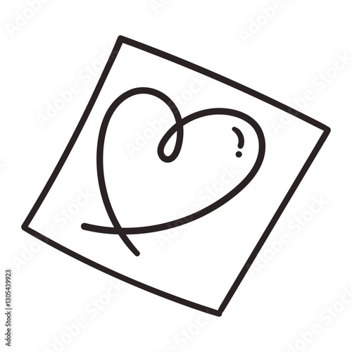 Cute doodle love object. Hand drawn vector illustration