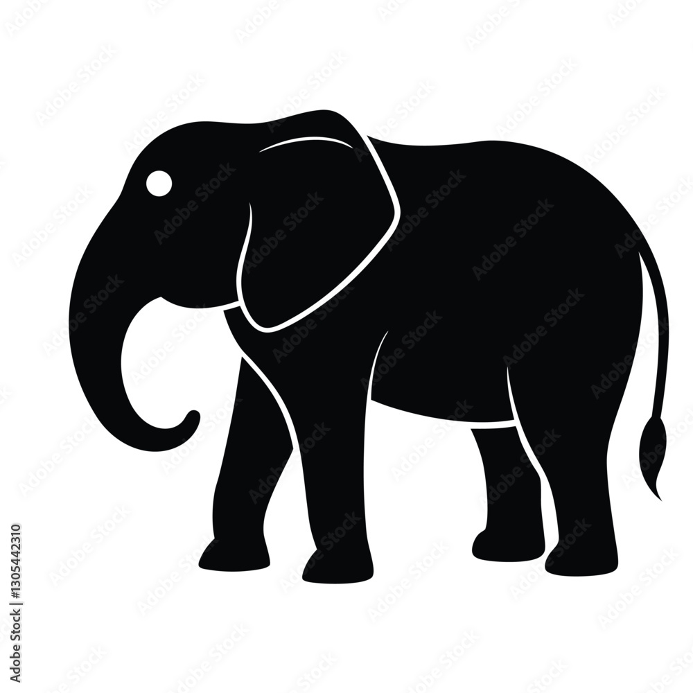Elephant Silhouette Icon, Animal Graphic, Minimalistic Design Elephant Silhouette Icon, Animal Graphic, Minimalistic Design