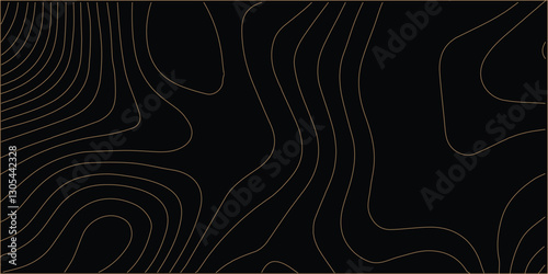 Black background and waves of colored lines Topographic contours map background. Topography geographic colorful lines background. Geographic lines map on elevation assignment pattern. White paper	