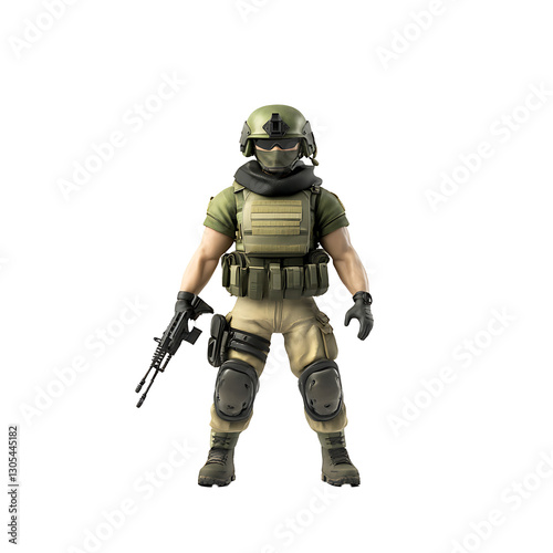 action figure soldier 3D render