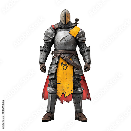 action figure in armor 3D render