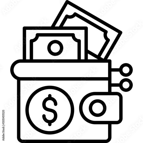 Digital Wallet Icon Vector Element