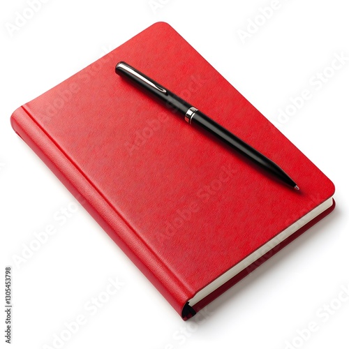 Wallpaper Mural Red Notebook with Black Pen on White Background for Creative Ideas Torontodigital.ca