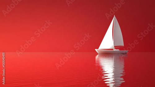 Minimalist Sailboat Reflection