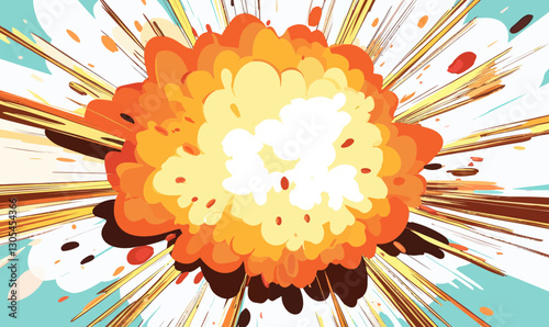 Dynamic Comic-Style Explosion Vector Illustration in Vibrant Colors for Visual Impact