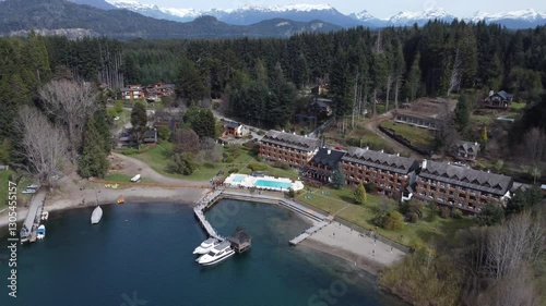 Wallpaper Mural Aerial view of a drone on a sunny day over route 40, on the Seven Lakes Road between Bariloche and Villa La Angostura in Patagonia, Argentina. Torontodigital.ca