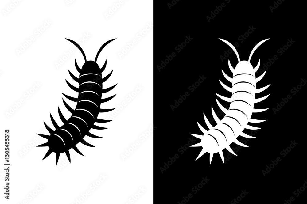 Centipede insect icon vector on White Background ,Vector Art Illustration on white background. Centipede insect icon vector on White Background ,Vector Art Illustration on white background.