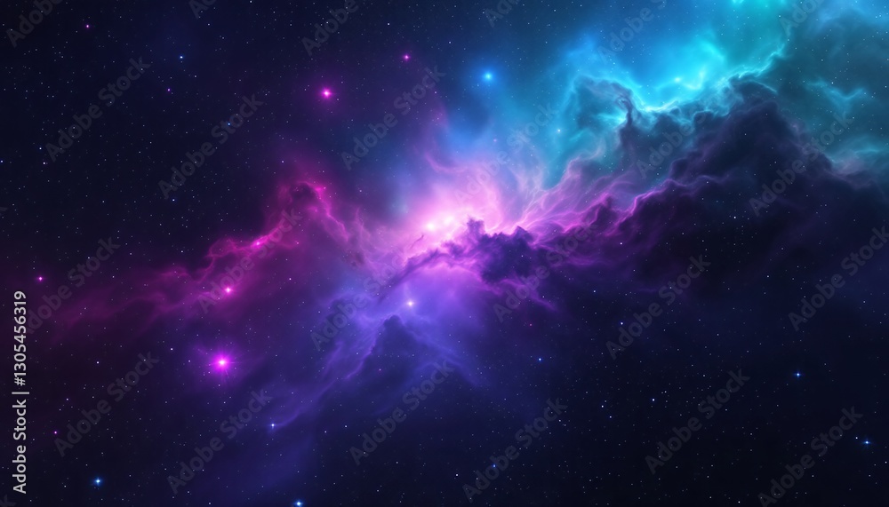 Naklejka premium Colorful_Nebula_Space_Stars_Galaxy