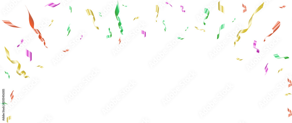 Explosion of color confetti. Shiny flying pieces of foil. A festive border for a carnival banner and postcards for parties. Vector illustration. Explosion of color confetti. Shiny flying pieces of foil. A festive border for a carnival banner and postcards for parties. Vector illustration.