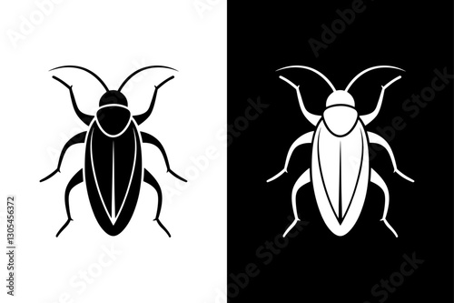 Cockroach  insect icon vector on White Background ,Vector Art Illustration on white background.