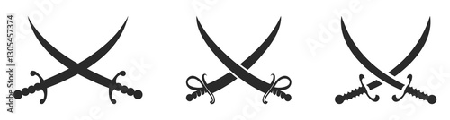 Cross, sword, crossed Swords, sword silhouette, and Crossed Swords icons, Silhouettes, icon, set