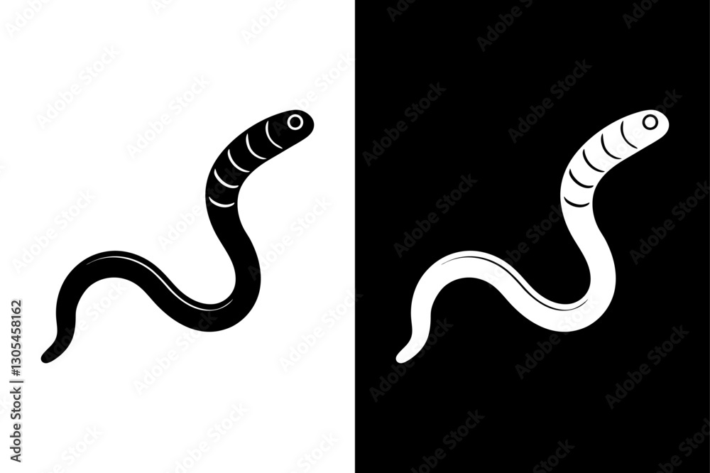 Naklejka premium Earthworm insect icon vector on White Background ,Vector Art Illustration on white background.