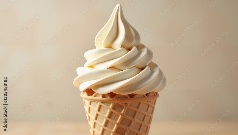 custom made wallpaper toronto digitaldelicious ice cream cone with soft-serve swirl on a neutral background