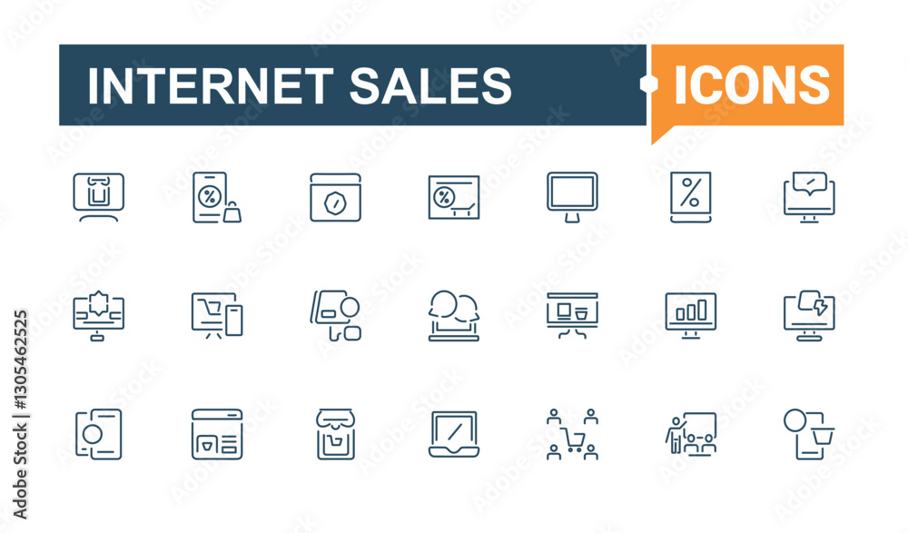 Online Sales vector icon set. Included icons as service, search, discount, cart, internet, bar code, e-commerce, commerce. Thin UI icon design. Minimalist editable vector stroke. Online Sales vector icon set. Included icons as service, search, discount, cart, internet, bar code, e-commerce, commerce. Thin UI icon design. Minimalist editable vector stroke.