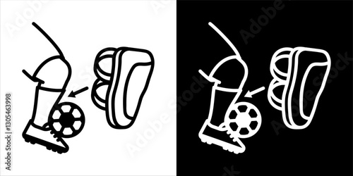 A black and white Shin Guards icon