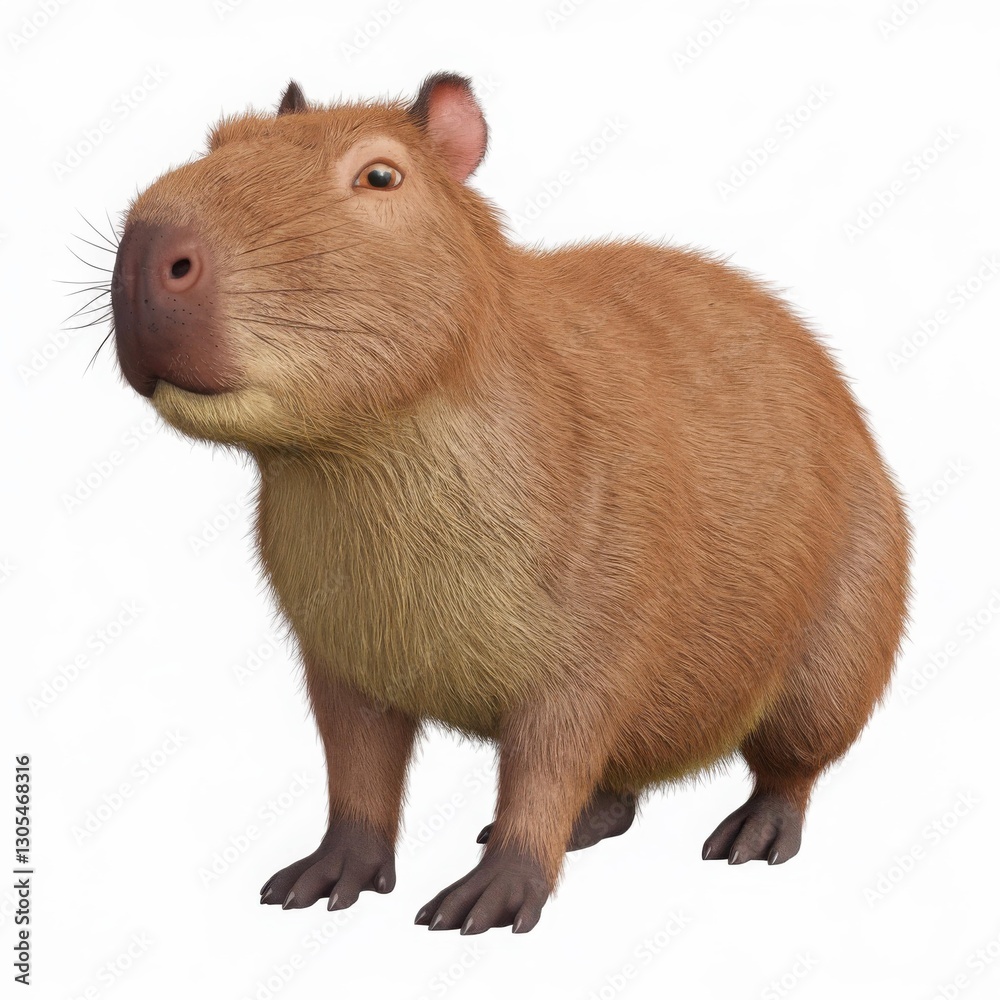 Adorable 3D Capybara with Realistic Fur Adorable 3D Capybara with Realistic Fur