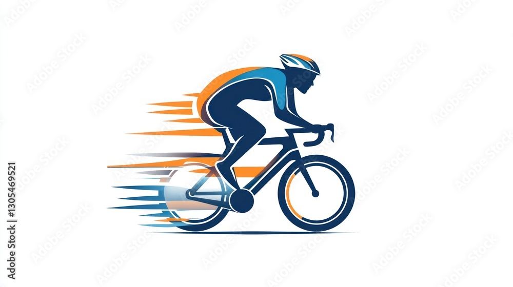 Obraz premium Cyclist in motion, dynamic, road bike, speed, sport