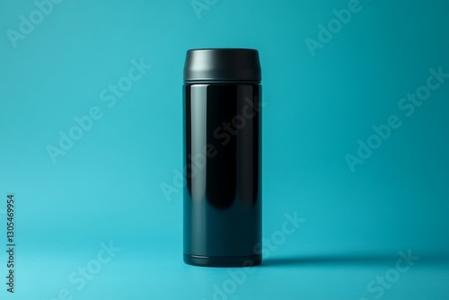 Wallpaper Mural Stylish reusable water bottle on a vibrant blue backdrop, promoting hydration and sustainability Torontodigital.ca