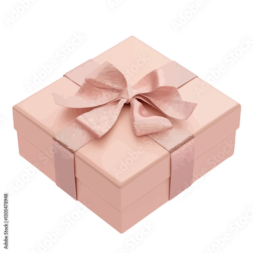2D flat vector illustration romantic gift box with ribbon icon isolated on a white background.

