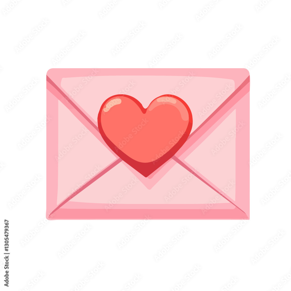 2D flat vector illustration Valentine’s Day card with pink envelope icon isolated on a white background.
2D flat vector illustration Valentine’s Day card with pink envelope icon isolated on a white background.