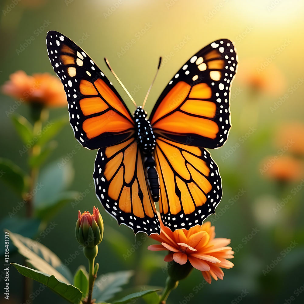 Fototapeta premium butterfly on flower