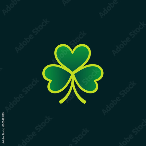 Green shamrock icon on dark background for St. Patrick’s Day