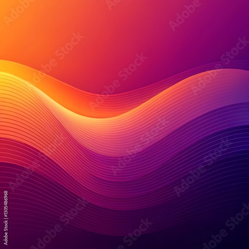 Modern Gradient Background with Purple-Orange Transition and Subtle Wave Effect