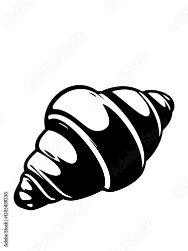Croissant illustration icon, black silhouette vector