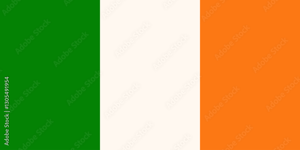 National flag of Ireland, vector illustration. Design concept for banner, posters, souvenirs, background. National flag of Ireland, vector illustration. Design concept for banner, posters, souvenirs, background.