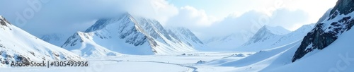 Wallpaper Mural A dense layer of snow covering the mountain landscape in Alaska, alaska, rocky terrain Torontodigital.ca