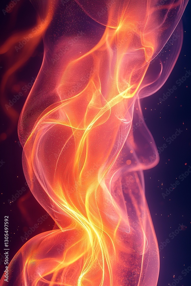 A close up of a fire flame on a dark background A close up of a fire flame on a dark background