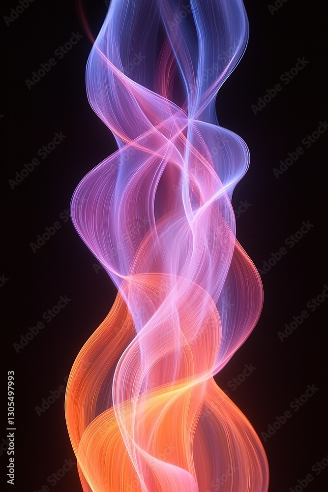 A colorful abstract image of smoke on a black background A colorful abstract image of smoke on a black background