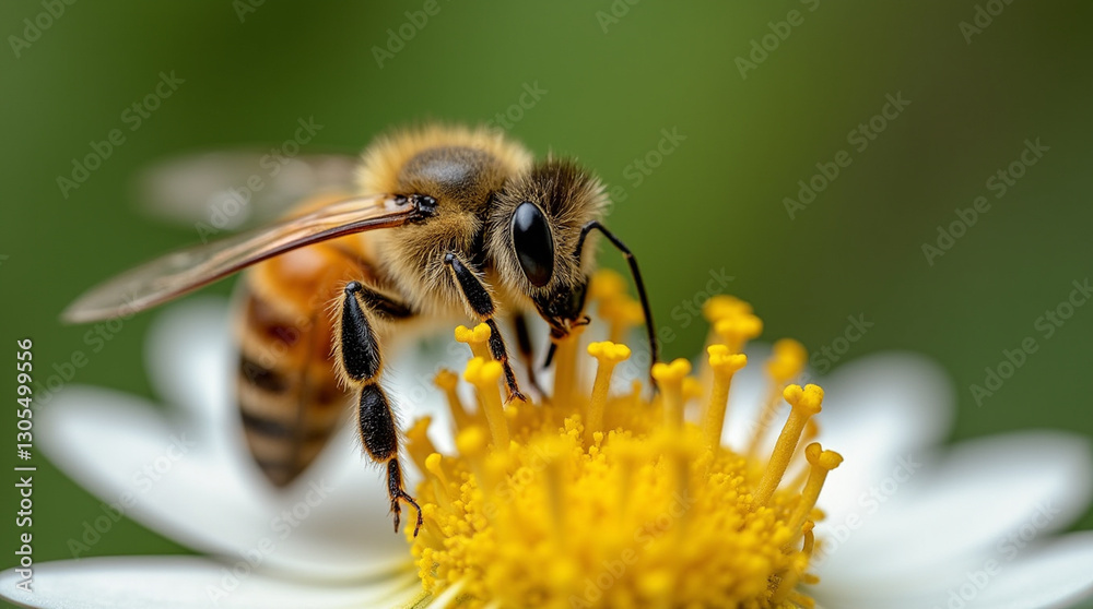 Bumblebee in Action: Pollinating Flowers with Yellow Pollen in a Wild Garden During Spring Bumblebee in Action: Pollinating Flowers with Yellow Pollen in a Wild Garden During Spring