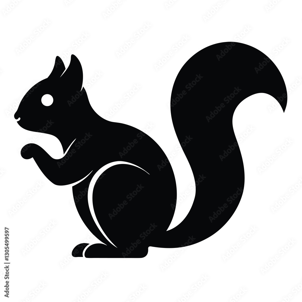 Stylized Squirrel Silhouette Clipart for Branding, Logo, and Design Stylized Squirrel Silhouette Clipart for Branding, Logo, and Design
