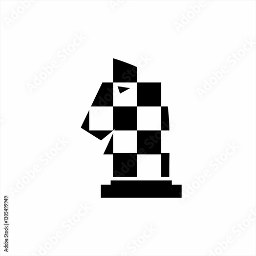 Horse chess board logo design.