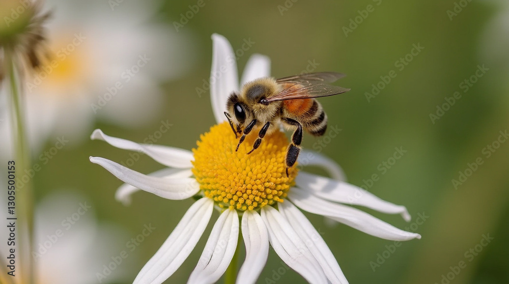 Bumblebee in Action: Pollinating Flowers with Yellow Pollen in a Wild Garden During Spring Bumblebee in Action: Pollinating Flowers with Yellow Pollen in a Wild Garden During Spring