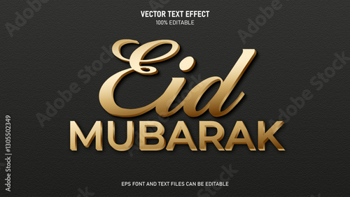 Eid mubarak 3d text style editable text effect