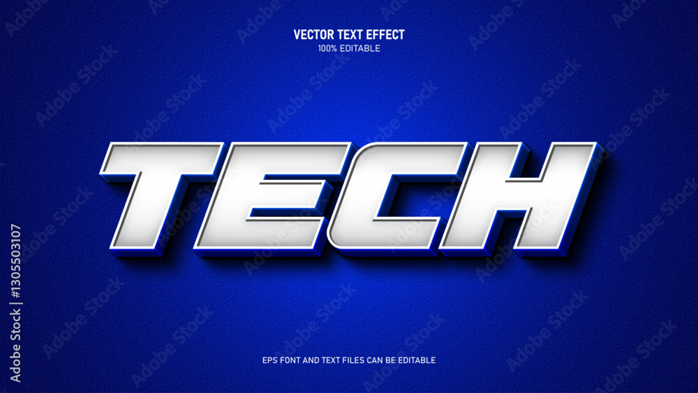 Obraz premium Technology 3d text style editable text effect