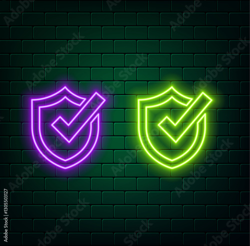 Shield with Check mark Network security safety privacy concept Abstract Low Poly Wireframe Mesh Design Vector Illustration