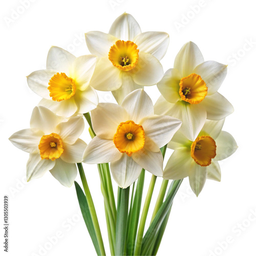 daffodils on white background