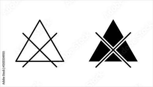 Do not bleach, No bleaching symbol vector icon set, vector illustration on white background