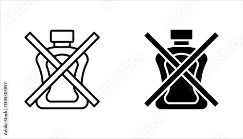 Do not bleach, No bleaching symbol vector icon set, vector illustration on white background