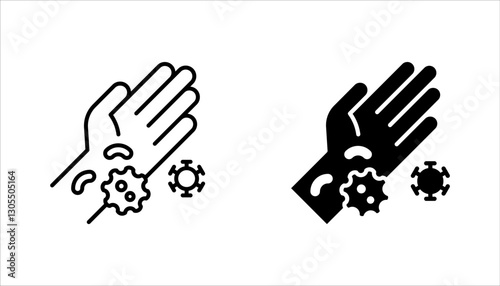 Simple Set of Bacteria Related Vector Line Icons. Contains such Icons as Virus, vector illustration on white background