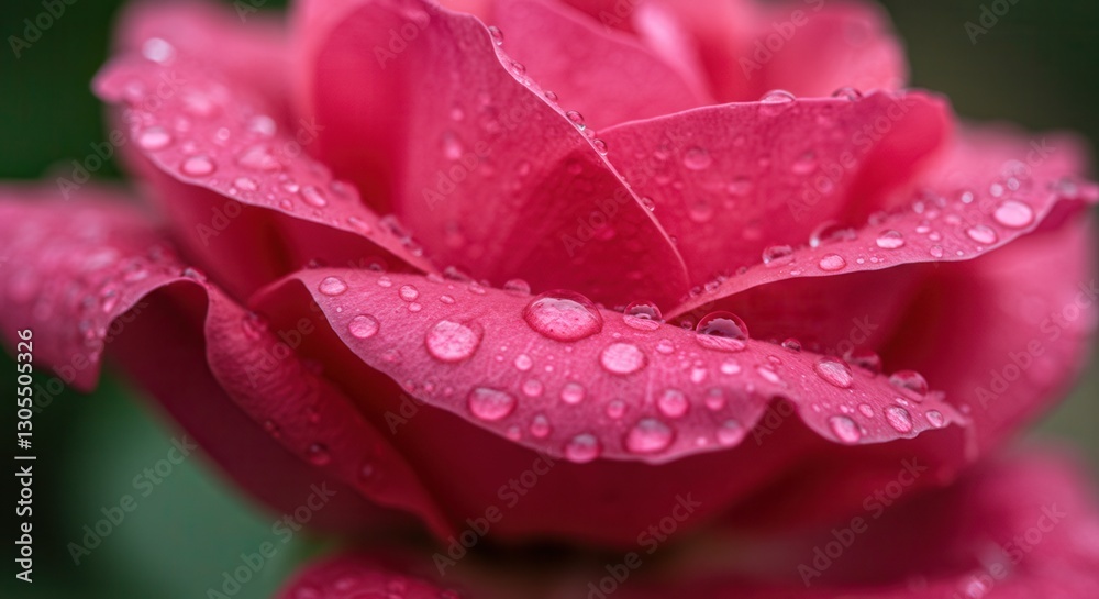 Close-up of Pink Rose with Water Droplets on Petals Close-up of Pink Rose with Water Droplets on Petals
